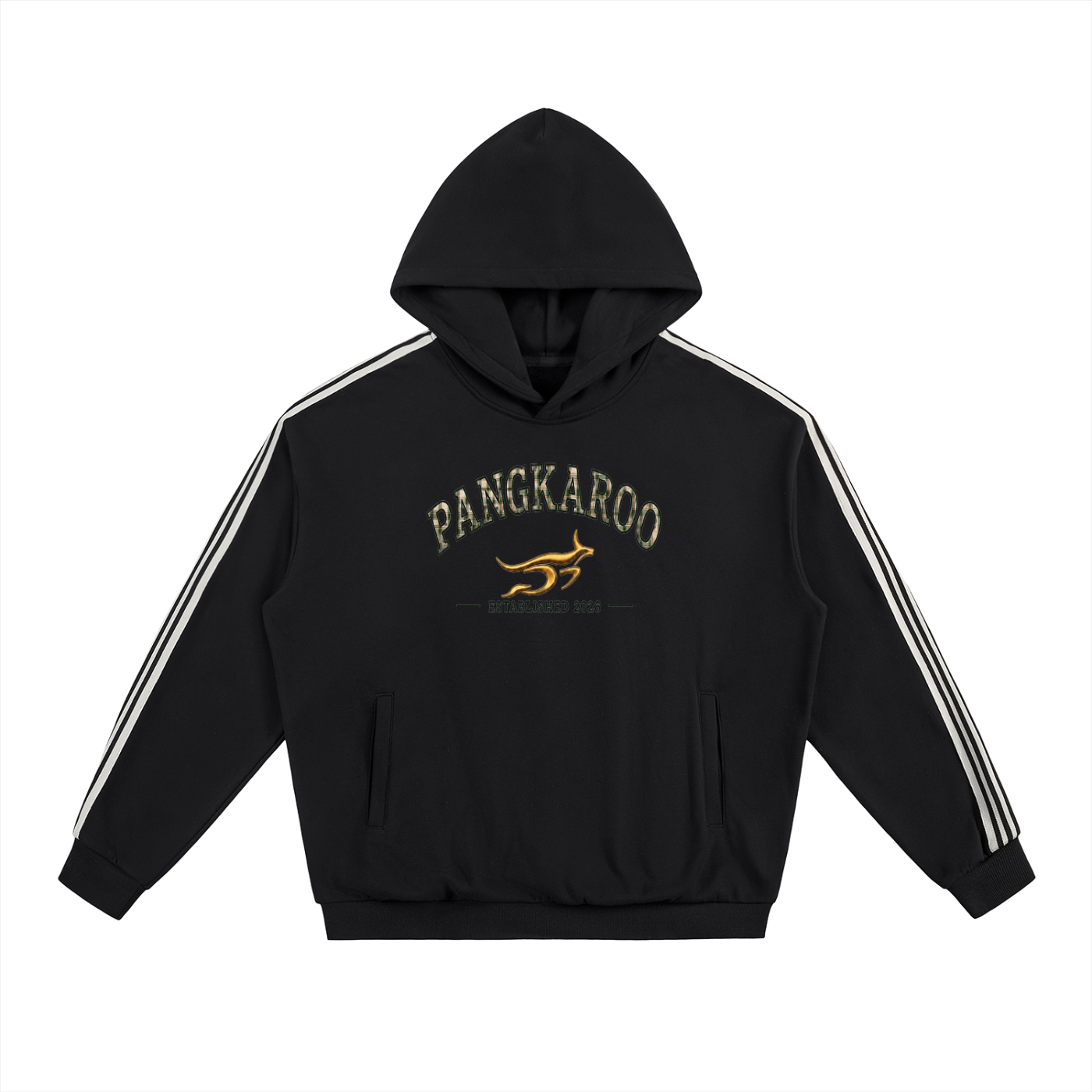 Pangkaroo Club Side Stripe Drop-Shoulder Hoodie