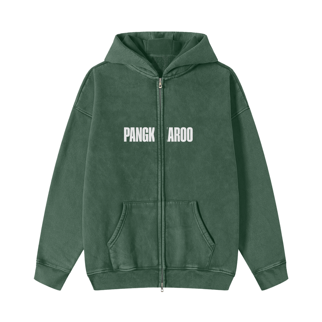 Pangkaroo Club Leap Beyond Limits Snow Washed Zip-Through Fleece Hoodie