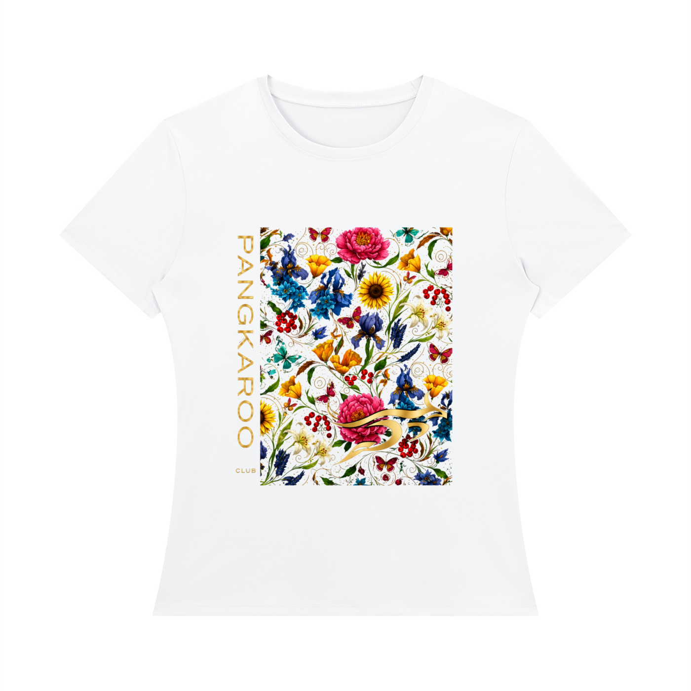 Pangkaroo Club Floral Women's Regular Fit T-Shirt