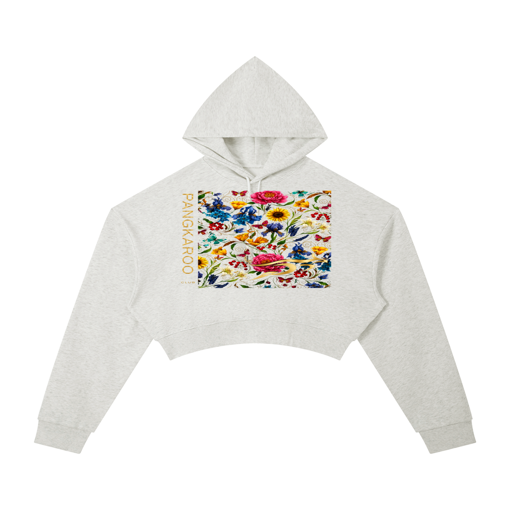Pangkaroo Club Floral Essential Cropped Hoodie