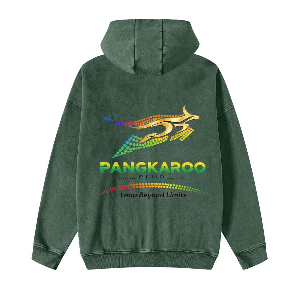Pangkaroo Club Leap Beyond Limits Snow Washed Zip-Through Fleece Hoodie