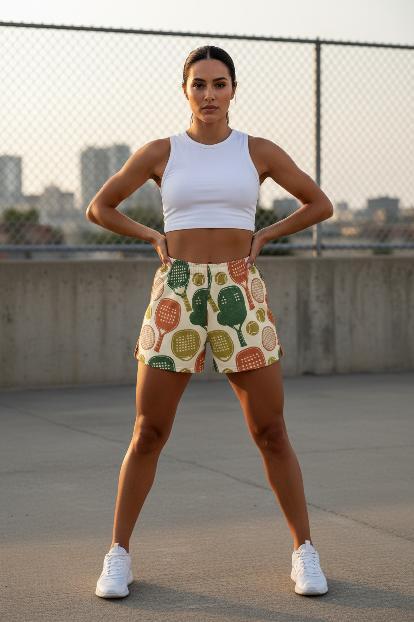 Large Racquet Scatter Shorts - Front View