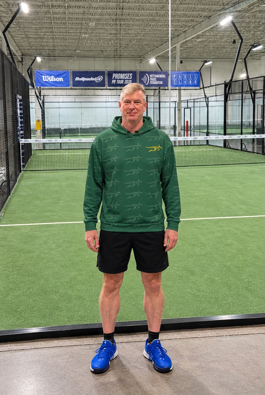 Scott wearing the forest-green tonal Pangkaroo Club hoodie mockup