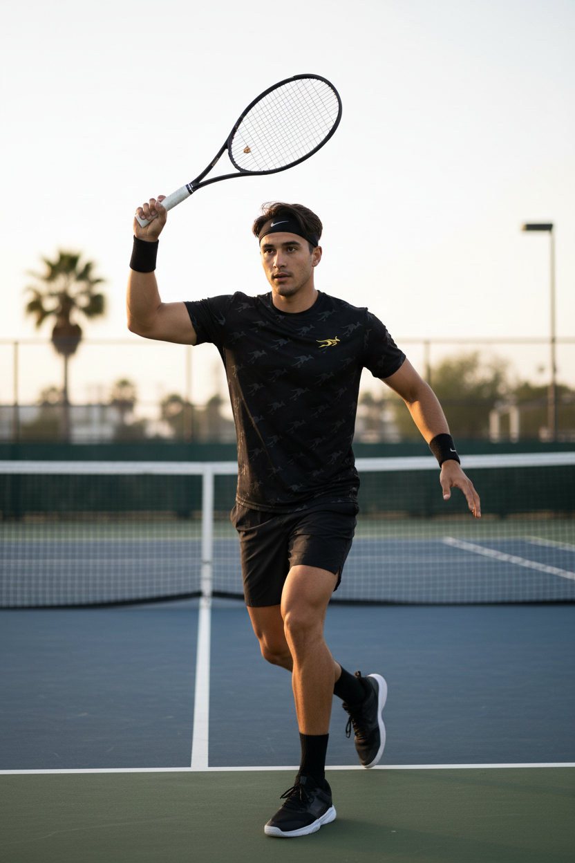 Tennis Player - Black Tonal Tee