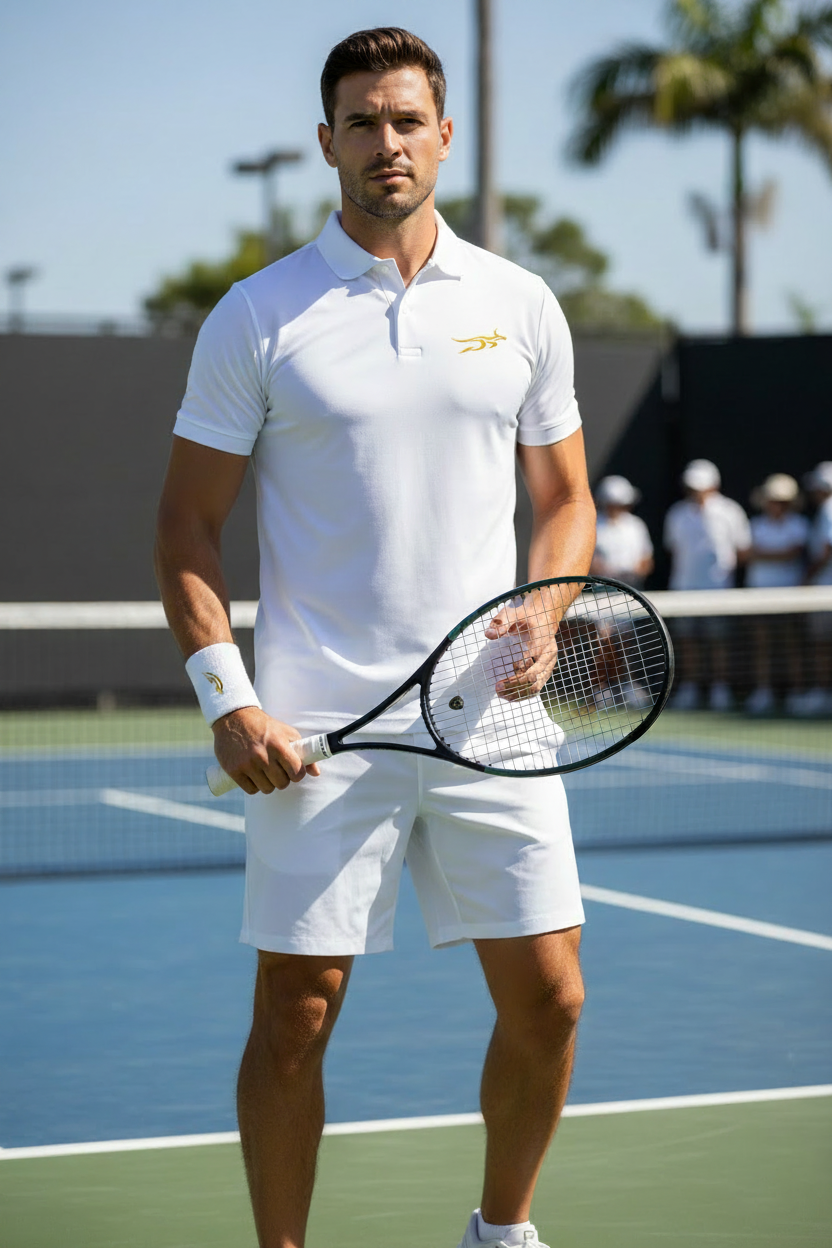 White Polo - Tennis Court